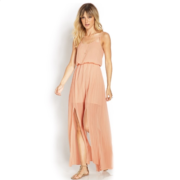 Forever 21 Dresses & Skirts - {Forever 21} Blush Caged Cami Maxi Dress Sz XS
